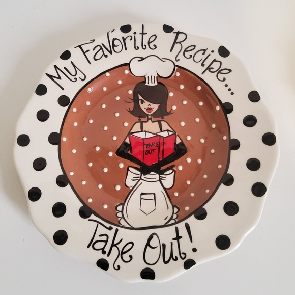 Carrie Wroot Set of 2 Plates Diner is ready and Take out - Picture 3 of 5